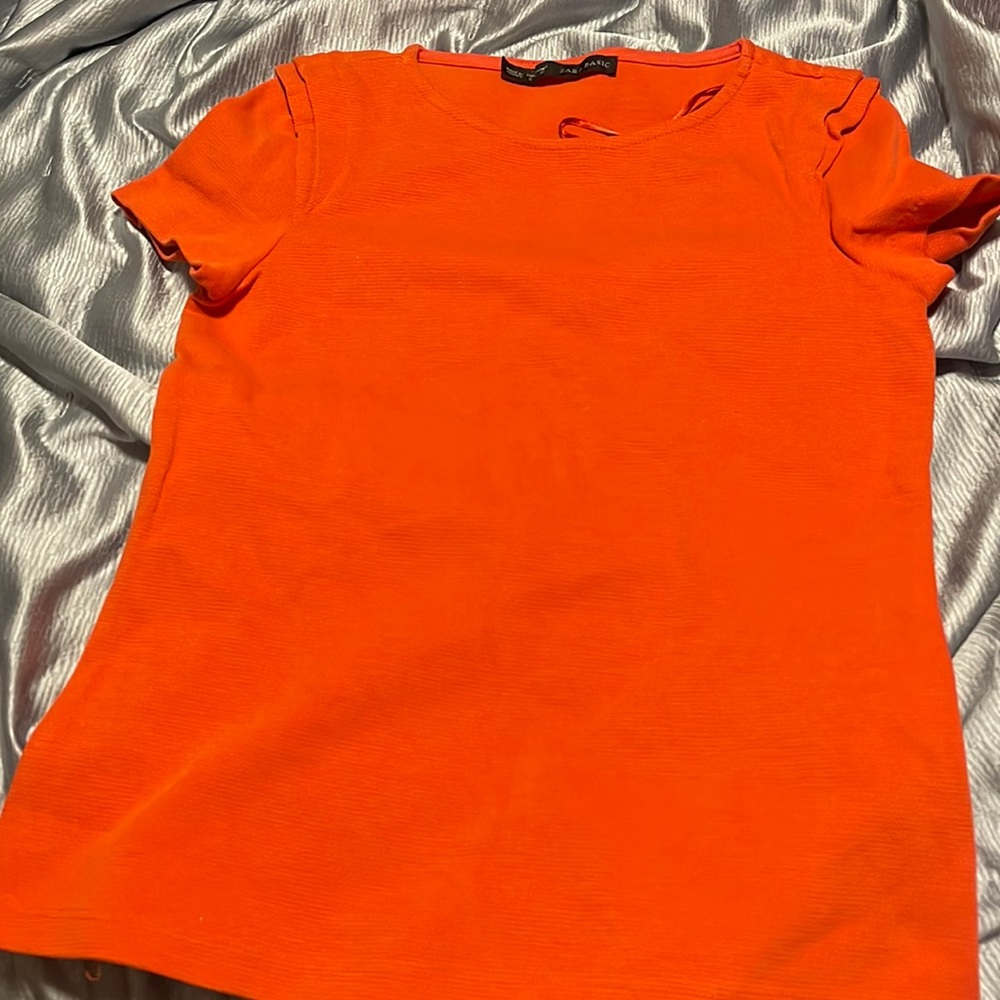 Zara orange shirt